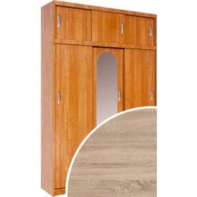   Aleksander 2 Z tolóajtós gardróbszekrény tükörrel - Világos Sonoma tölgy