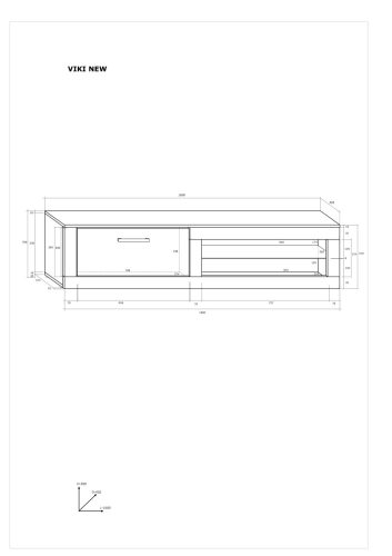 Viki New TV-állvány 1 ajtó - Világos Sonoma tölgy - Sötét Sonoma tölgy