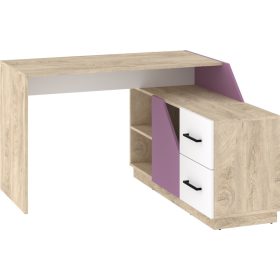   Pax 120P sarok íróasztal kombináció jobbos - Endgrain tölgy - Fehér - Levendula