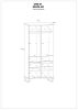 Cross gardróbszekrény 2 ajtó - Fekete - Fehér