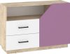 Pax 120 komód 1 ajtó 2 fiók - Endgrain tölgy - Fehér - Levendula