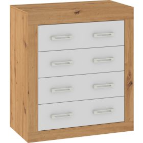 Verin komód 4 fiók - Artisan tölgy - Fehér