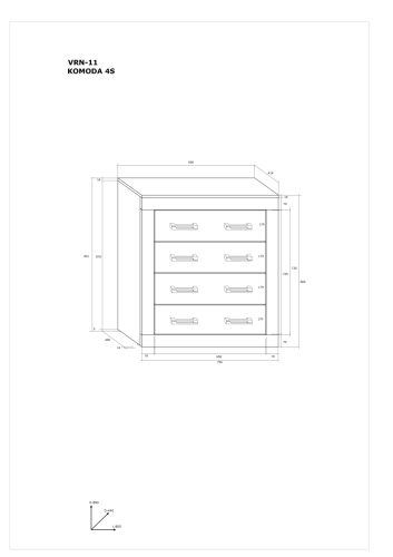 Verin komód 4 fiók - Artisan tölgy - Fehér