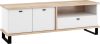 Cross TV-állvány 2 ajtó 1 fiók - Világos Sonoma tölgy - Fehér