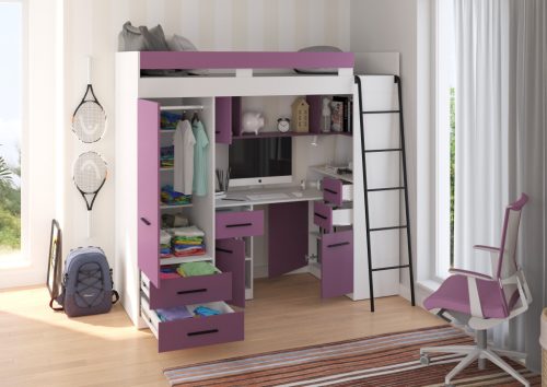 Smyk galériaágy jobbos - Fehér - Levendula - Lila