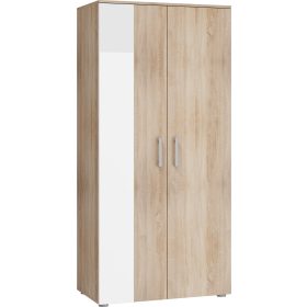   Stella gardróbszekrény 2 ajtó - Világos Sonoma tölgy - Fényes fehér