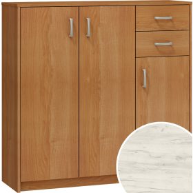 Komód 3 ajtó 2 fiók K2-3D-2S - Fehér tölgy