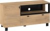 Vegas TV-állvány 1 ajtó 1 fiók - Cremona tölgy - Fekete