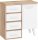 Nordis komód 1 ajtó 4 fiók - Világos Sonoma tölgy - Fehér