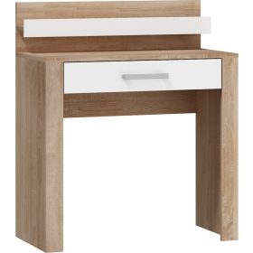   Viki fésülködő asztal 1 fiók - Világos Sonoma tölgy - Fényes fehér
