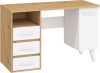 Nordis íróasztal 1 ajtó 3 fiók - Artisan tölgy - Fehér