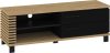 Lamir TV-állvány 2 fiók - Stone tölgy - Fényes fekete - Fekete