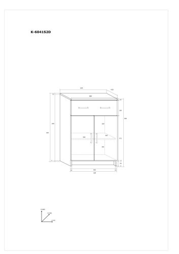Komód 2 ajtó 1 fiók K-6041S2D - Artisan tölgy
