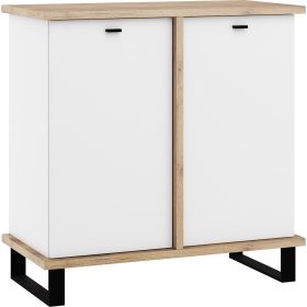 Cross komód 2 ajtó - Arany tölgy - Fehér