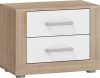 Viki éjjeliszekrény 2 fiók - Világos Sonoma tölgy - Fényes fehér