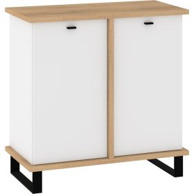 Cross komód 2 ajtó - Cremona tölgy - Fehér