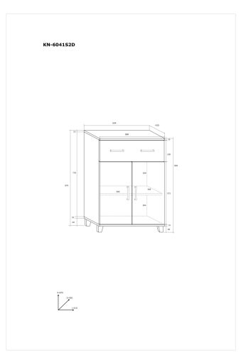Komód 2 ajtó 1 fiók KN-6041S2D - Grange tölgy