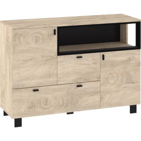 Vegas komód 2 ajtó 2 fiók - Endgrain tölgy - Fekete