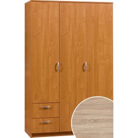   Wenecja 1 gardróbszekrény 3 ajtó 2 fiók tükör nélkül - Világos Sonoma tölgy