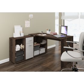   Beat L íróasztal kombináció balos - Grange tölgy - Fényes fehér