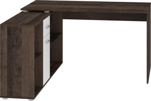 Beat L íróasztal kombináció balos - Grange tölgy - Fényes fehér