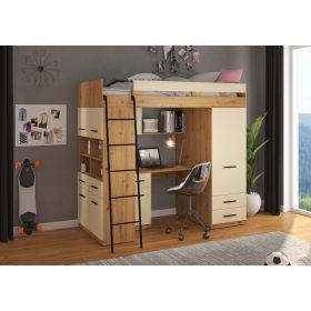 Level galériaágy balos - Artisan tölgy - Krém