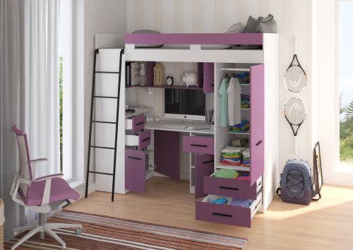 Smyk galériaágy balos - Fehér - Levendula - Lila