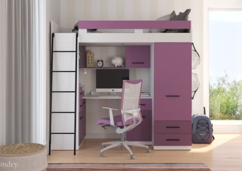 Smyk galériaágy balos - Fehér - Levendula - Lila