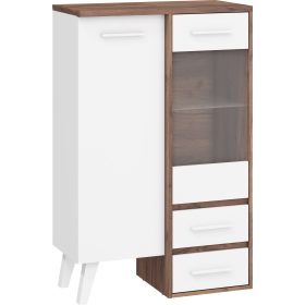   Nordis könyvespolc 2 ajtó 2 fiók - Tobacco tölgy - Fehér