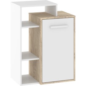 Rio komód 1 ajtó balos - Endgrain tölgy - Fehér