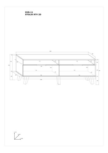 Sven TV-állvány 2 ajtó - Cremona tölgy - Granada mandula