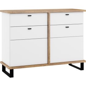 Cross komód 2 ajtó 2 fiók - Burgundy tölgy - Fehér