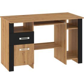 Hugo íróasztal 1 ajtó 1 fiók - Artisan tölgy - Fekete