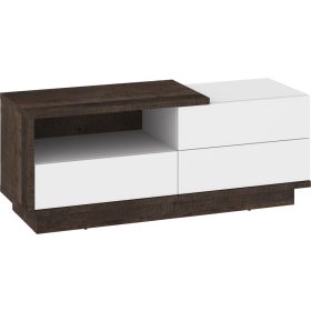   Hybrid TV-állvány 1 ajtó 1 fiók - Grange tölgy - Fényes fehér