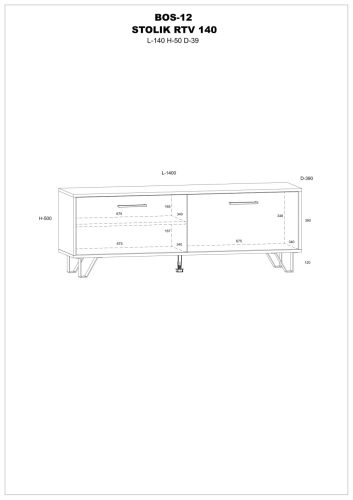 Boss TV-állvány 140 - Fekete - Fényes fehér