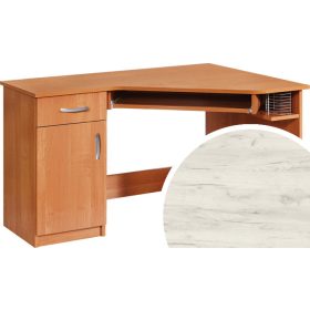 Carmen sarok számítógépasztal balos - Fehér tölgy