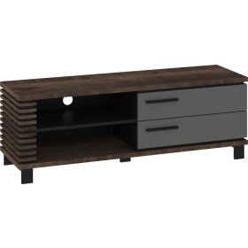   Lamir TV-állvány 2 fiók - Grange tölgy - Szürke - Fekete