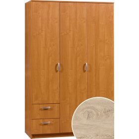   Wenecja 1 gardróbszekrény 3 ajtó 2 fiók tükör nélkül - Endgrain tölgy