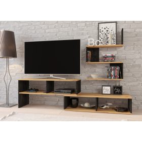 Sydney TV-állvány - Artisan tölgy - Beton fekete