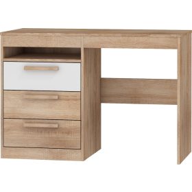   Maximus íróasztal 3 fiók - Világos Sonoma tölgy - Fényes fehér