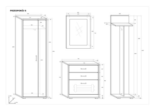 Előszoba bútor szett 6 - Wallis szilva