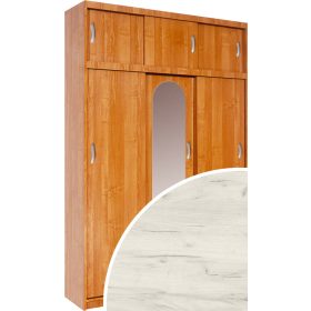   Aleksander 2 Z tolóajtós gardróbszekrény tükörrel - Fehér tölgy