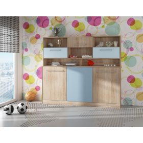   Magasító Roger szekrényágyhoz - Világos Sonoma tölgy - Világos kék - Kék