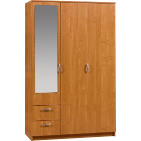   Wenecja 1 gardróbszekrény 3 ajtó 2 fiók tükörrel - Éger