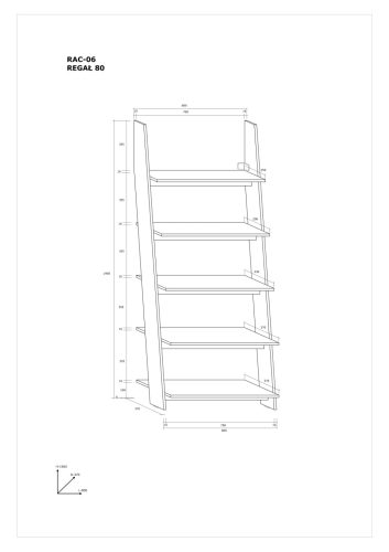 Rack 80 könyvespolc - Artisan tölgy