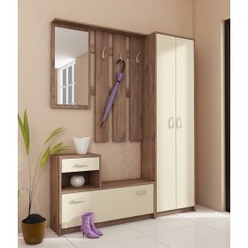 Előszoba bútor szett 1 - Tobacco tölgy - Krém