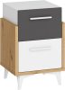 Hey éjjeliszekrény 2 fiók 45 - Artisan tölgy - Fehér - Szürke
