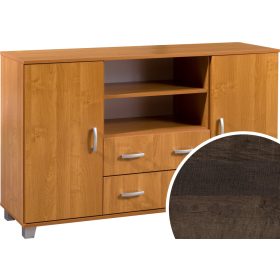   Komód 2 ajtó 2 fiók nyitott polc KN-1442S2DW6 - Grange tölgy