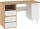 Nordis íróasztal 1 ajtó 3 fiók - Cremona tölgy - Fehér
