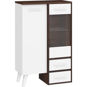   Nordis könyvespolc 2 ajtó 2 fiók - Sötét Sonoma tölgy - Fehér